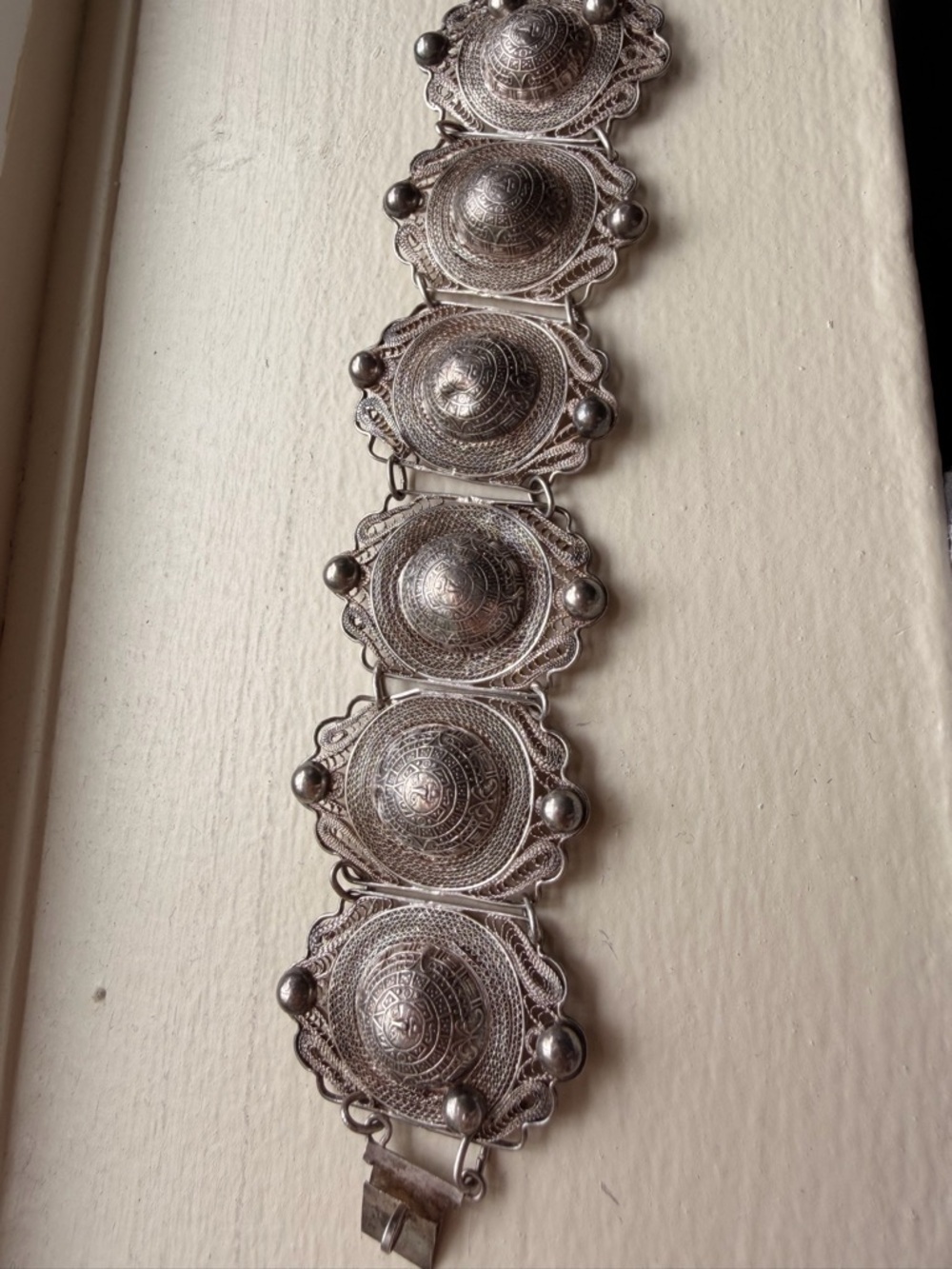 Silver-Tone Filigree Dome Link Bracelet - Women's Jewelry